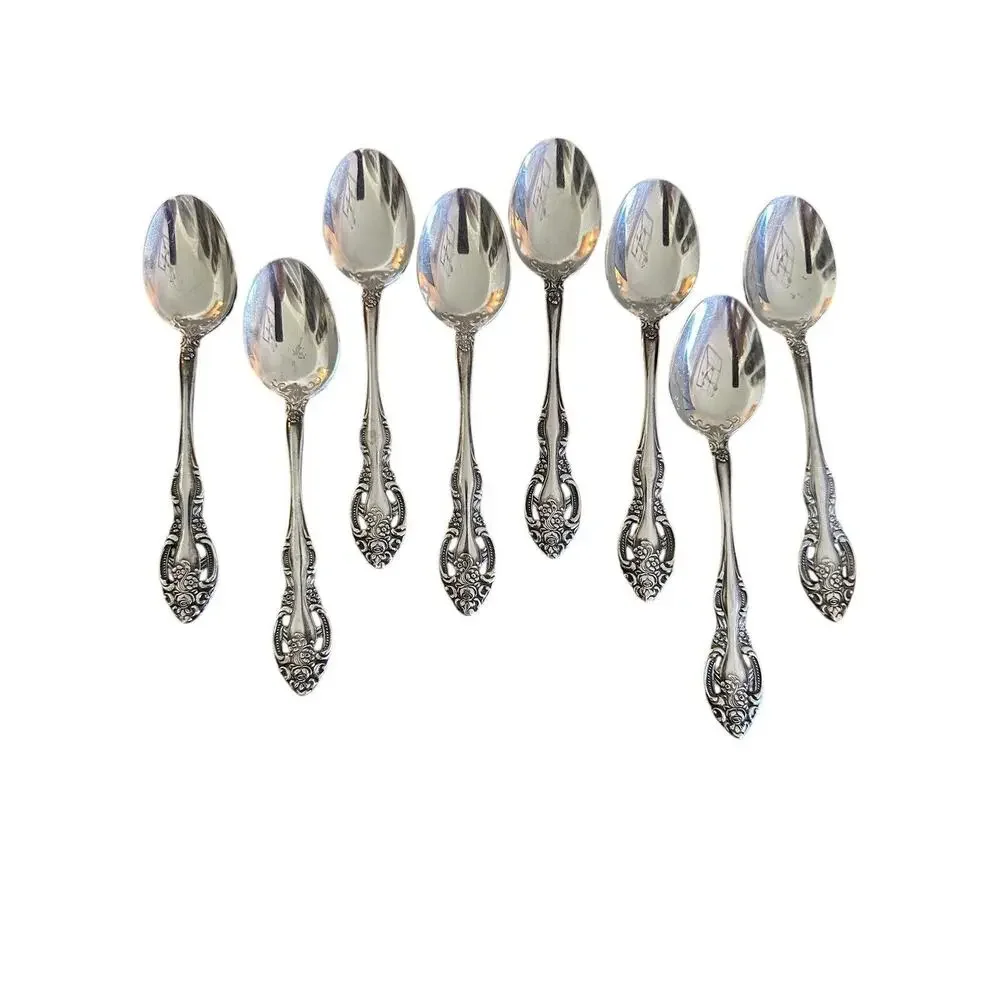 8pc Vintage Towle Stainless TWS211 Pierced Tea Spoon SCC Japan Supreme (G)